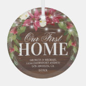 Robuust ons eerste kerstglazen Ornament thuis (Voorkant)