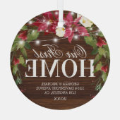 Robuust ons eerste kerstglazen Ornament thuis (Achterkant)