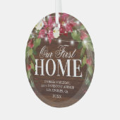 Robuust ons eerste kerstglazen Ornament thuis (Voorkant links)