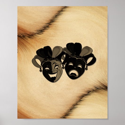 Robuust ontwerp van comedy en tragedie theater poster (Voorkant)