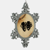Robuust ontwerp van comedy en tragedie theater tin sneeuwvlok ornament (Links)