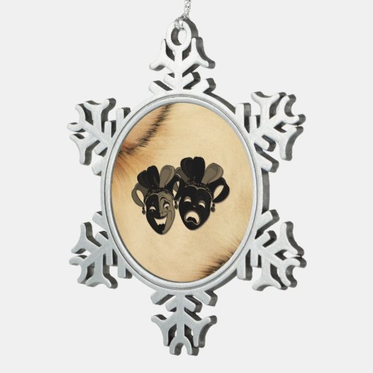 Robuust ontwerp van comedy en tragedie theater tin sneeuwvlok ornament (Rechts)