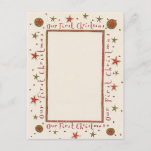 Robuust onze eerste kerstkaart feestdagenkaart