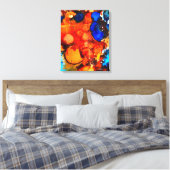 Robuust oranje abstracte kunstinkt canvas afdruk (Insitu (Slaapkamer))