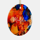 Robuust oranje abstracte kunstinkt keramisch ornament (Rechts)