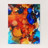 Robuust oranje abstracte kunstinkt legpuzzel (Verticaal)