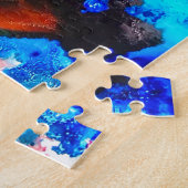 Robuust oranje abstracte kunstinkt legpuzzel (Zijkant)