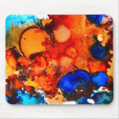 Robuust oranje abstracte kunstinkt muismat (Voorkant)