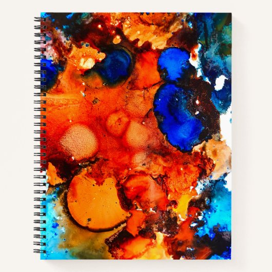 Robuust oranje abstracte kunstinkt notitieboek (Voorkant)