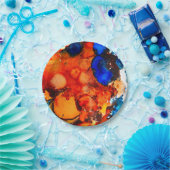 Robuust oranje abstracte kunstinkt papieren bordje (Feest)