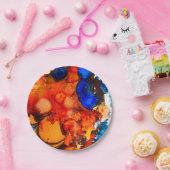 Robuust oranje abstracte kunstinkt papieren bordje (Feest)