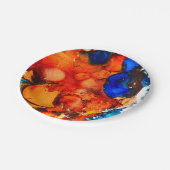 Robuust oranje abstracte kunstinkt papieren bordje (Gekanteld)