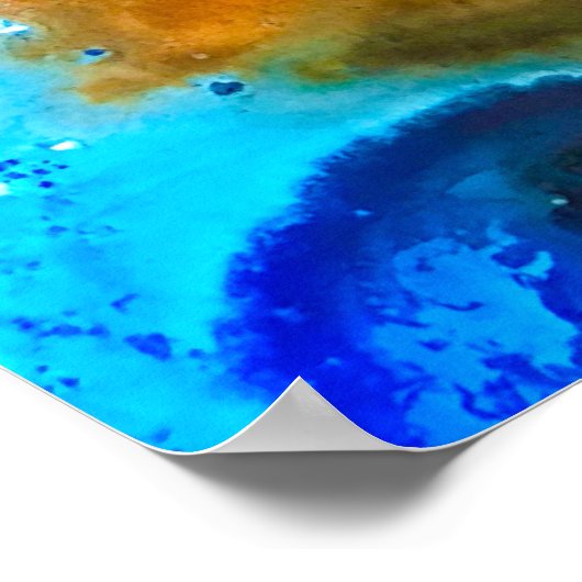 Robuust oranje abstracte kunstinkt poster (Hoek)