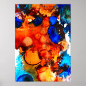 Robuust oranje abstracte kunstinkt poster (Voorkant)