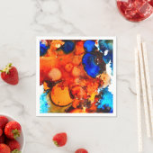 Robuust oranje abstracte kunstinkt servet (Insitu)