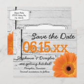 Robuust Oranje hout met de datum waarop de Briefka Aankondigingskaart (Voorkant / Achterkant)