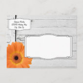 Robuust Oranje hout met de datum waarop de Briefka Aankondigingskaart (Achterkant)