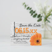 Robuust Oranje hout met de datum waarop de Briefka Aankondigingskaart (Staand voorkant)