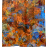 Robuust Oranje modern, abstract ontwerp Douchegordijn (Voorkant)