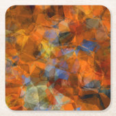 Robuust Oranje modern, abstract ontwerp Kartonnen Onderzetters (Voorkant)