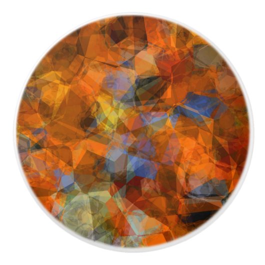 Robuust Oranje modern, abstract ontwerp Keramische Knop (Voorkant)