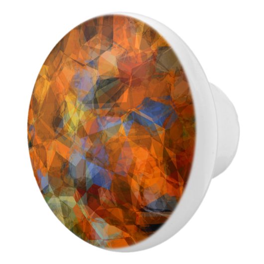 Robuust Oranje modern, abstract ontwerp Keramische Knop (Rechts)