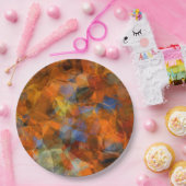 Robuust Oranje modern, abstract ontwerp Papieren Bordje (Feest)