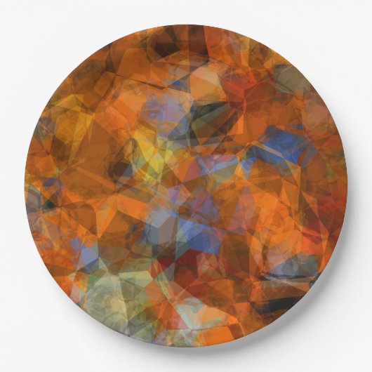 Robuust Oranje modern, abstract ontwerp Papieren Bordje (Voorkant)