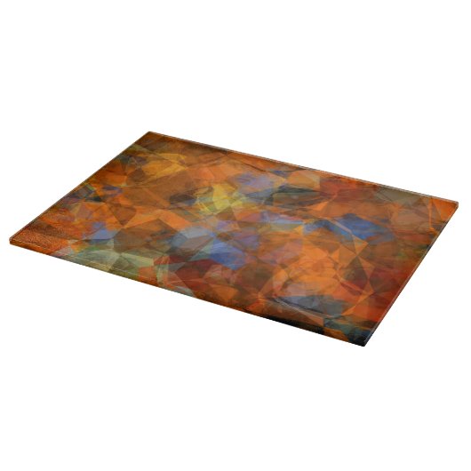 Robuust Oranje modern, abstract ontwerp Snijplank (Hoek)