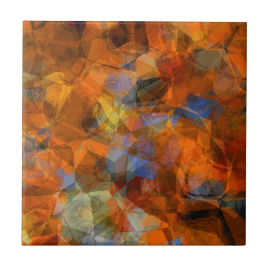 Robuust Oranje modern, abstract ontwerp Tegeltje (Voorkant)