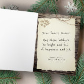 Robuust oud papieren kerstscript feestdagen kaart