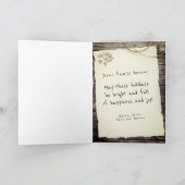 Robuust oud papieren kerstscript feestdagen kaart (Binnen)