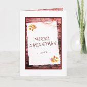 Robuust oud papieren kerstscript feestdagen kaart (Voorkant)
