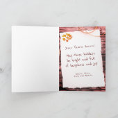 Robuust oud papieren kerstscript feestdagen kaart (Binnen)