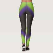 Robuust paars, groen, zwart vormig design leggings (Achterkant)