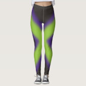 Robuust paars, groen, zwart vormig design leggings (Voorkant)