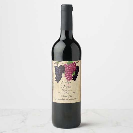 Robuust, papier, weddenschapswijn, aangepast wijn etiket (Voorkant)