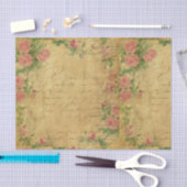 Robuust, Parchement, versleten, floreel, letters, Tissuepapier (Craft)