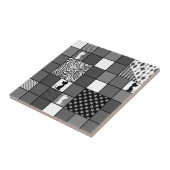 Robuust, Populair, Zwart-wit, Patchwork, Simpl Tegeltje (Zijkant)