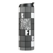 Robuust, Populair, Zwart-wit, Patchwork, Simpl Thermosbeker (Gedraaid links)