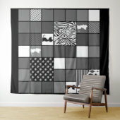 Robuust, Populair, Zwart-wit, Patchwork, Simpl Wandkleed (In Situ (horizontaal))