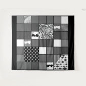 Robuust, Populair, Zwart-wit, Patchwork, Simpl Wandkleed (Voorkant (horizontaal))