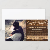 Robuust Poster: crème en bruin, op maat, bespaar d Save The Date (Voorkant / Achterkant)