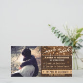 Robuust Poster: crème en bruin, op maat, bespaar d Save The Date (Staand voorkant)