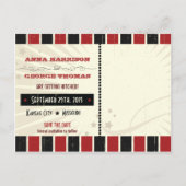 Robuust Poster: rood en zwart sparen de datum Aankondigingskaart (Achterkant)