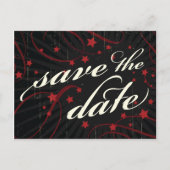 Robuust Poster: rood en zwart sparen de datum Aankondigingskaart (Voorkant)