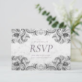 Robuust Roos in zwart-wit, RSVP Kaartje (Staand voorkant)