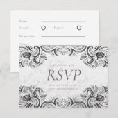 Robuust Roos in zwart-wit, RSVP Kaartje (Voorkant / Achterkant)