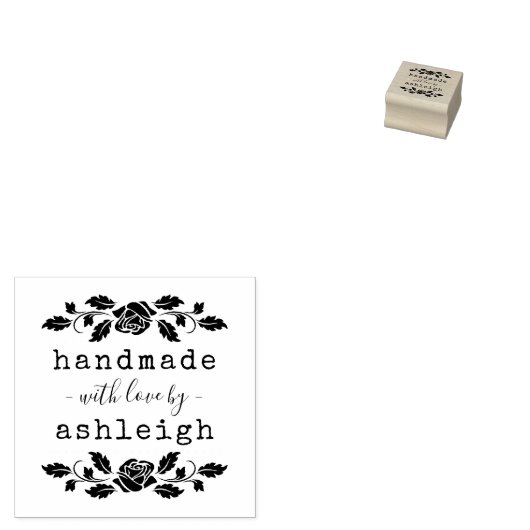 Robuust Roos met liefde | Aangepaste naam Rubberstempel (Gestempeld)