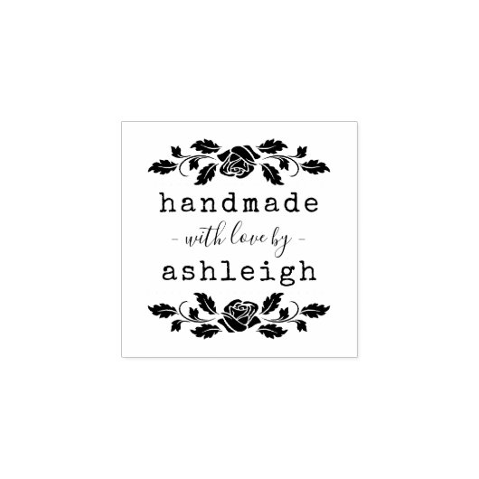 Robuust Roos met liefde | Aangepaste naam Rubberstempel (Afrduk)